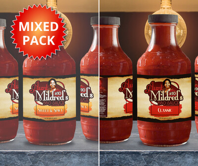 Mixed 6 PK Sweet and Spicy & Classic - Aunt Mildred's #10 Southern Style BBQ Sauce