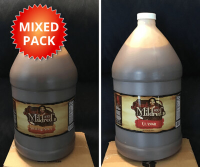 Mixed 4 Gallon PK Sweet and Spicy & Classic - Aunt Mildred's #10 Southern Style BBQ Sauce