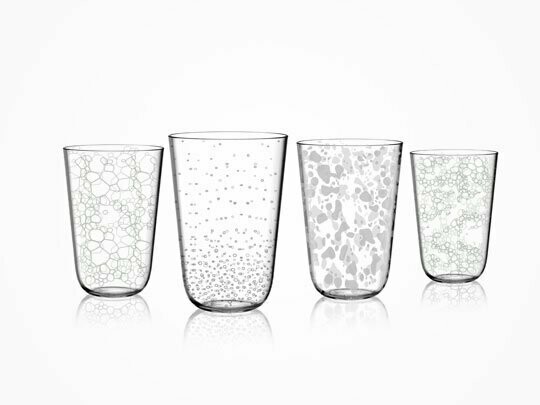 Servizio bicchieri "TONIC GLASS", decoro Fire White -Italesse-