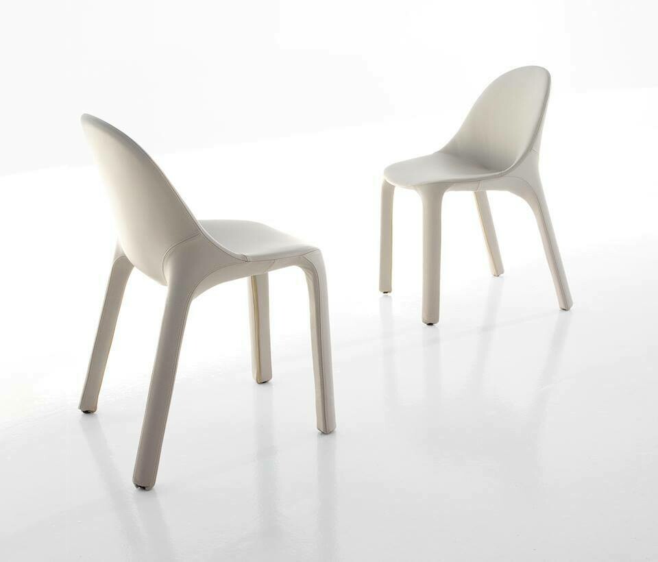 4 Sedie "VELVET" in pelle fiore -Bonaldo-