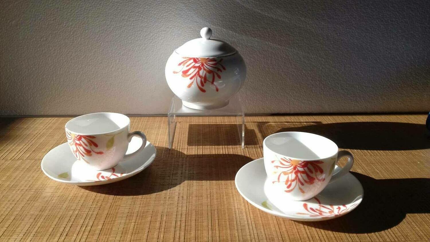 Servizio  caffe' "TODAY ANEMONE" da 12 + zuccheriera -Giannini-