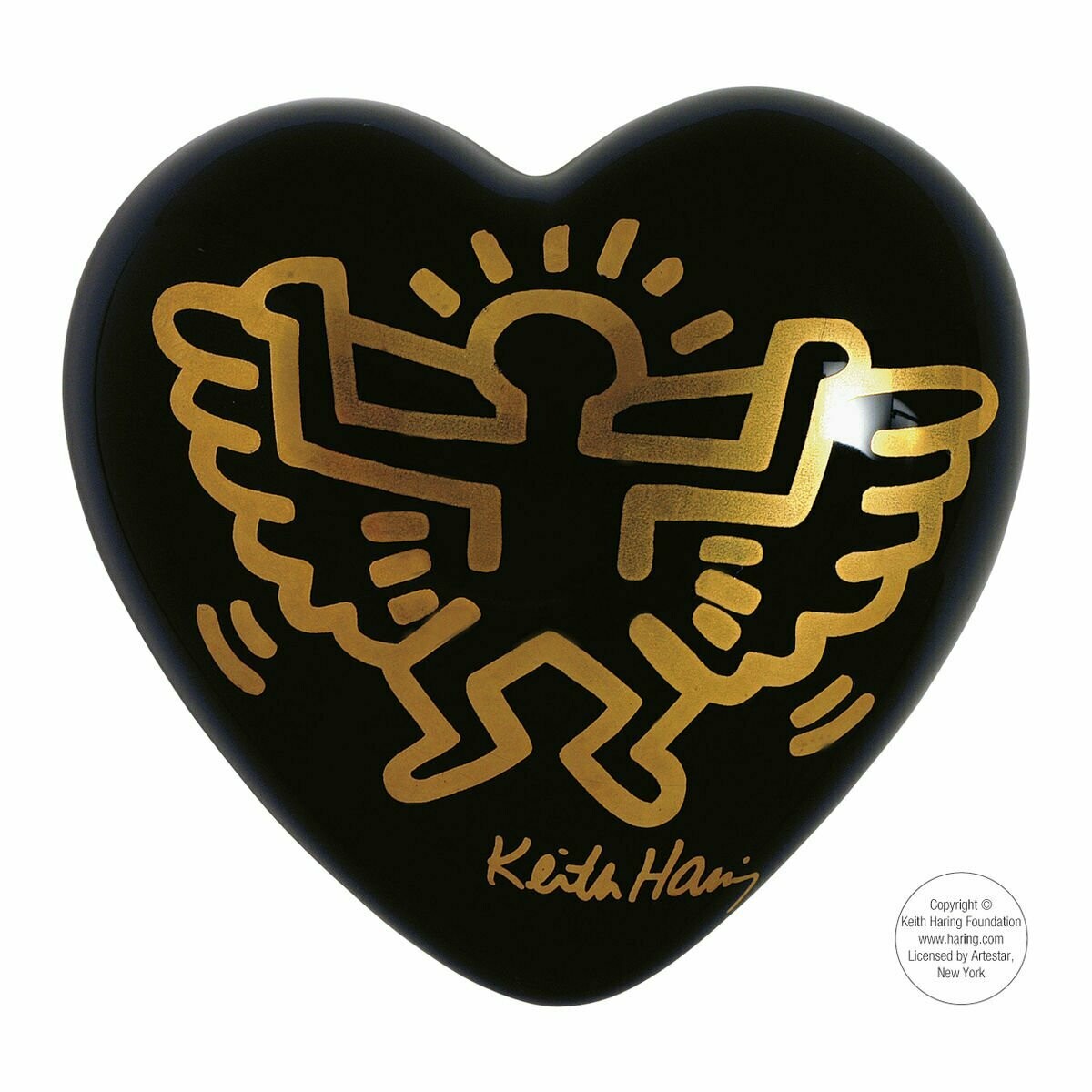 Complemento di arredo/fermacarte "Cuore ANGEL BLACK"