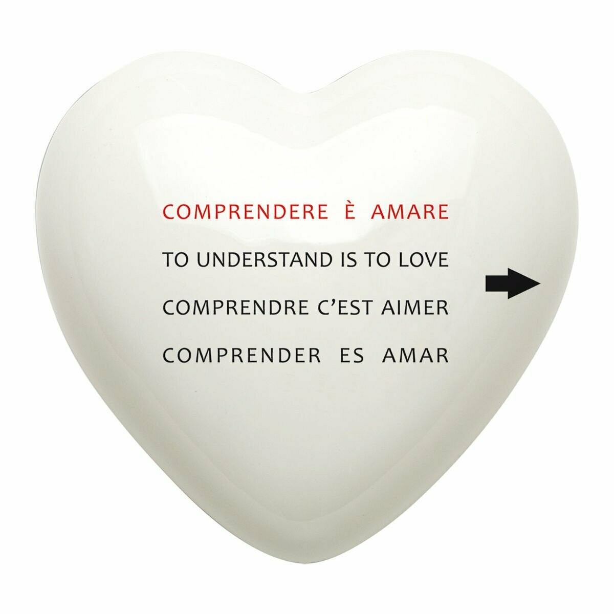 Complemento di arredo/fermacarte "Cuore COMPRENDERE/AMARE"