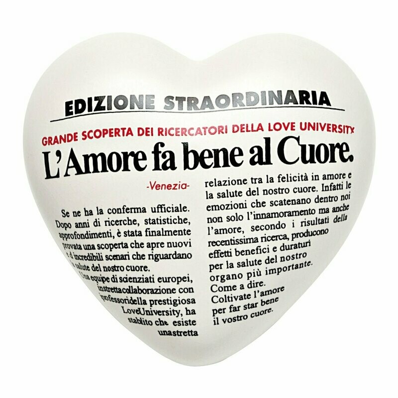 Complemento di arredo/fermacarte "Cuore EDIZIONE STRAORDINARIA/EDITION EXTRAORDINAIRE"