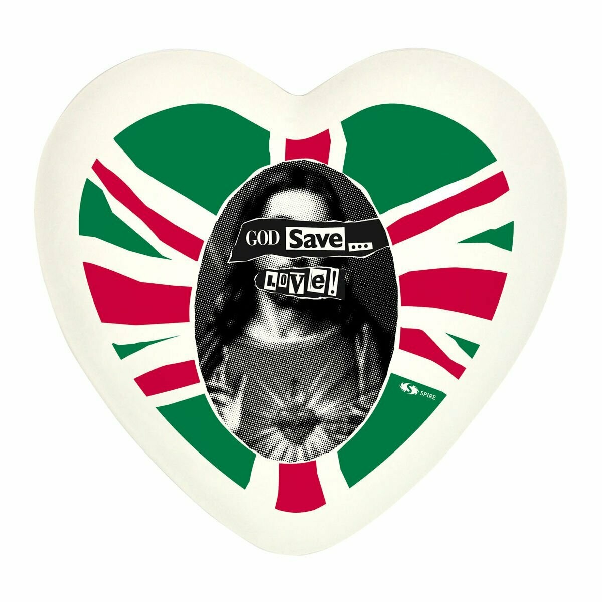 Complemento di arredo/fermacarte "Cuore GOD SAVE LOVE"