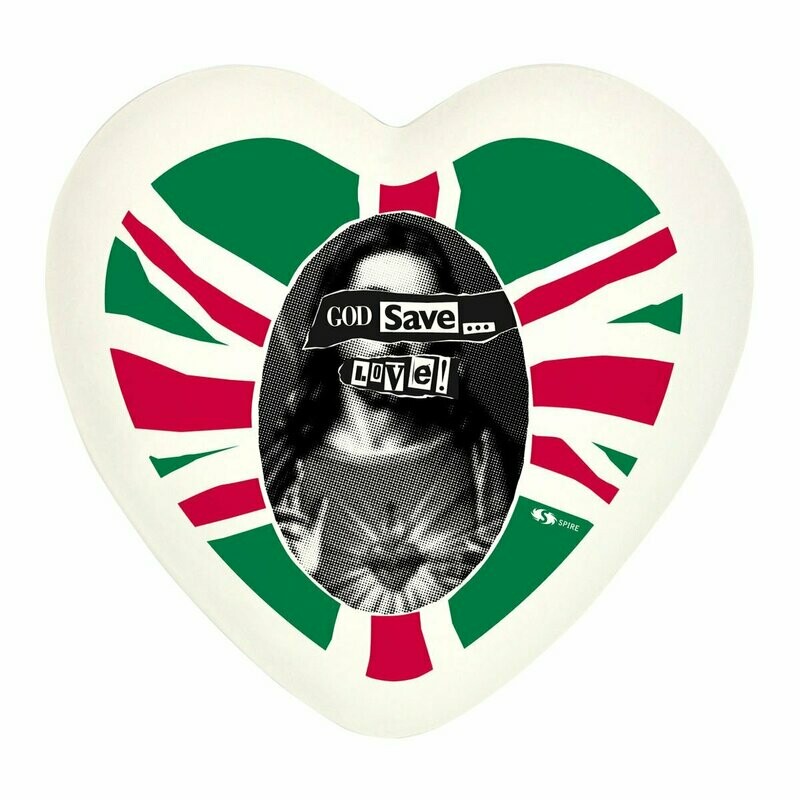 Complemento di arredo/fermacarte "Cuore GOD SAVE LOVE"