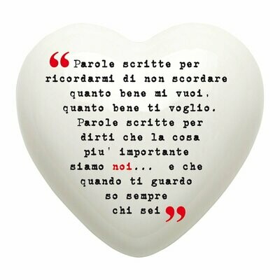 Complemento di arredo/fermacarte "Cuore PAROLE SCRITTE"