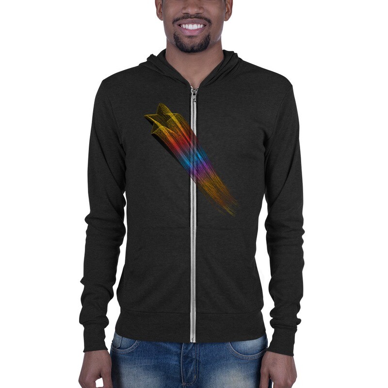 Felpa Unisex con cappuccio e zip "STELLA CADENTE"