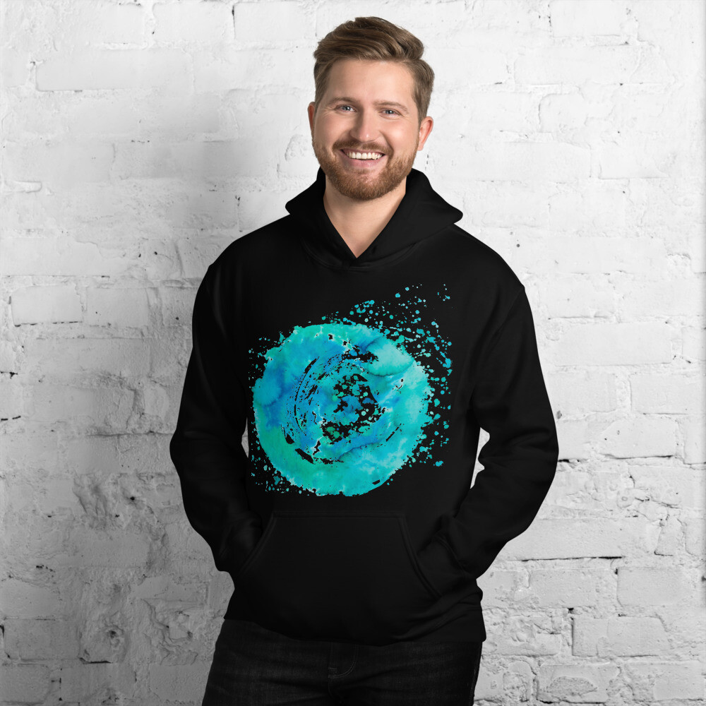 Felpa Unisex con cappuccio "CIRCLE", Colore: Nero, Taglia: S