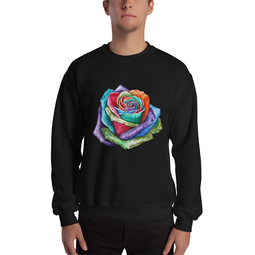 Felpa senza cappuccio unisex "ROSA", Colore: Nero, Taglia: S