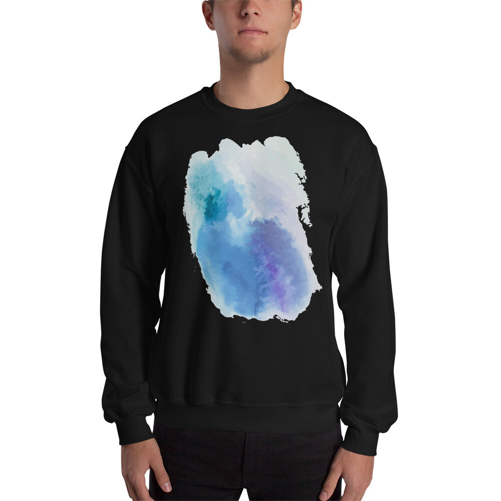 Felpa senza cappuccio unisex "ACQUERELLO", Colore: Nero, Taglia: S