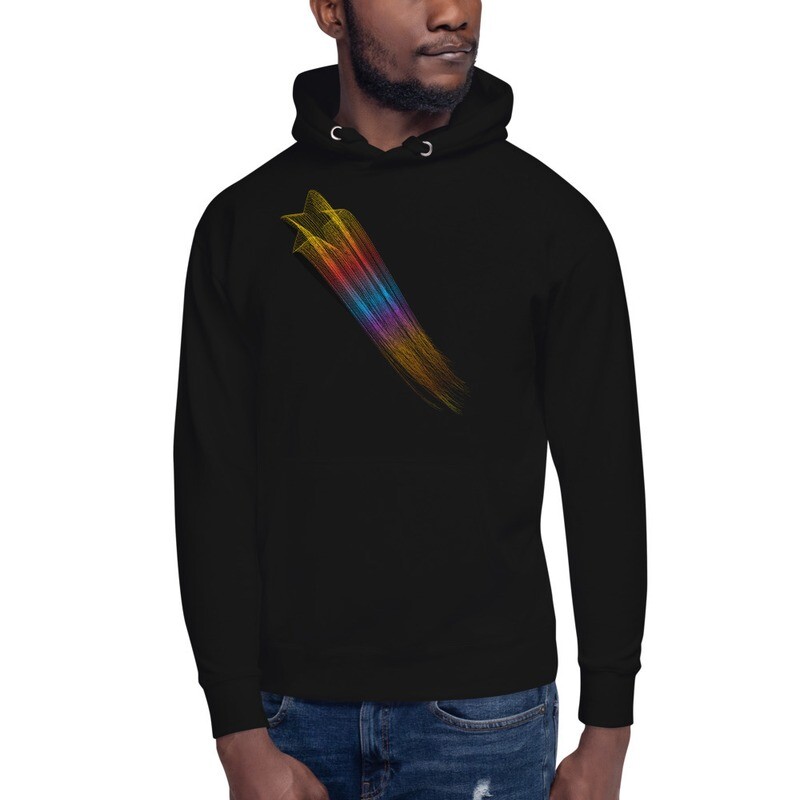 Felpa Unisex con cappuccio e lacci "STELLA CADENTE"