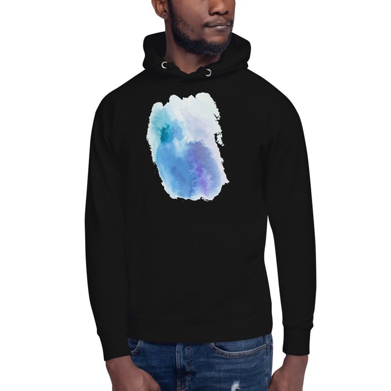 Felpa Unisex con cappuccio e lacci "ACQUERELLO"