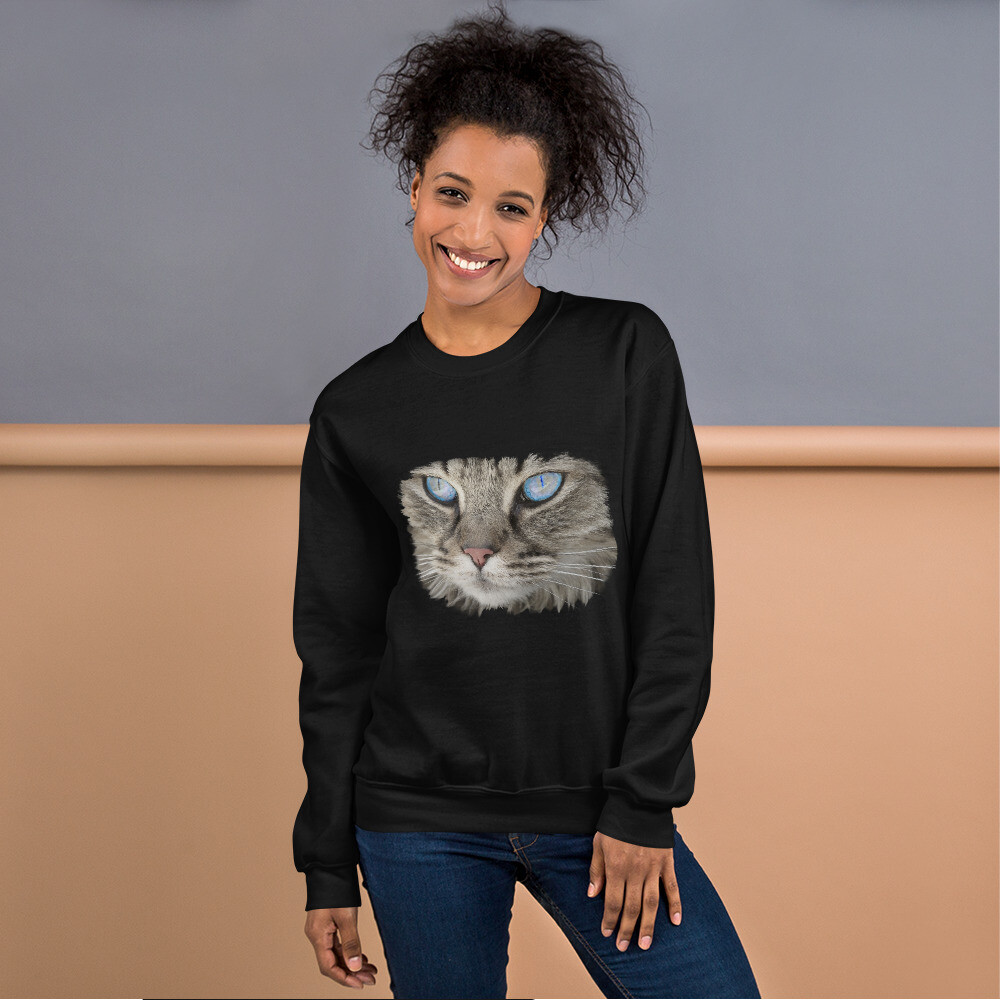 Felpa senza cappuccio unisex "MICIO", Colore: Nero, Taglia: S