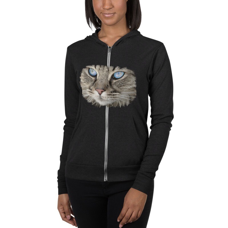 Felpa Unisex con cappuccio e zip "MICIO"