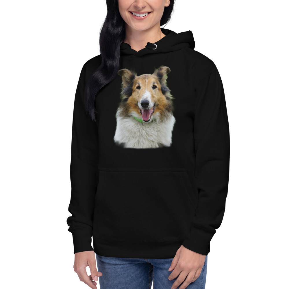 Felpa Unisex con cappuccio e lacci "CAGNOLINO", Colore: Black, Taglia: S