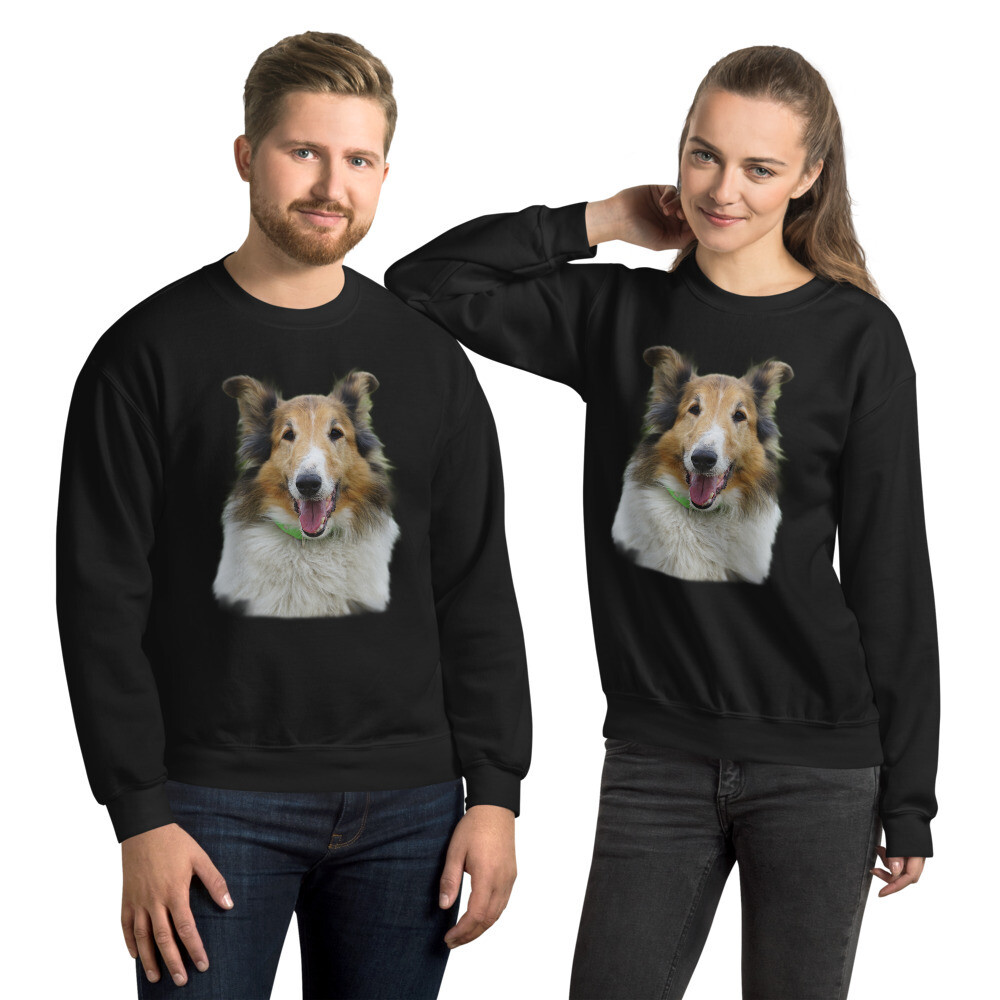 Felpa senza cappuccio unisex "CAGNOLINO", Colore: Nero, Taglia: S
