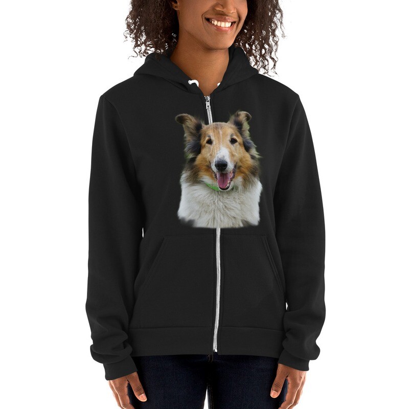 Felpa con cappuccio lacci e zip "CAGNOLINO"