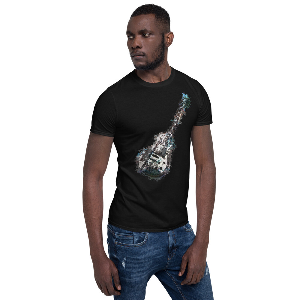 Maglietta unisex a maniche corte "GUITAR", Colore: Nero, Taglia: S