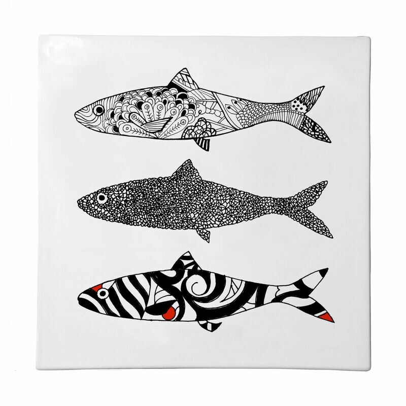 Piatto/Sottopiatto/Vassoio "TRE SARDINE"