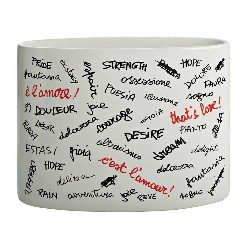 Vaso ovale in ceramica "E' L'AMORE"