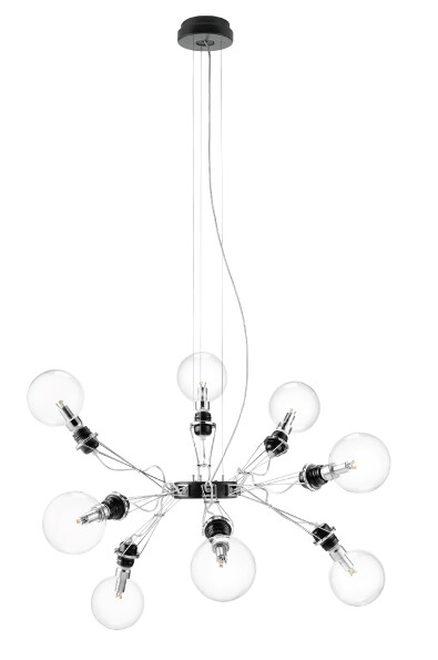 Lampada a sospensione "MATRIX OTTO" e "MATRIX DOPPIA" -LUMINA-, Forma: Singola, Colore: Nero