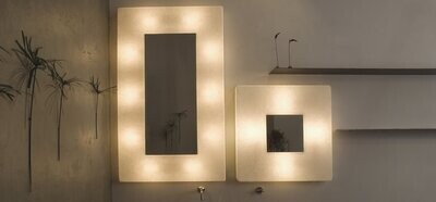 Lampada/specchio a parete 