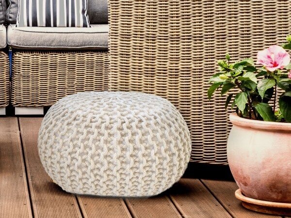 Pouf "MAGIA", Colori: Beige bianco