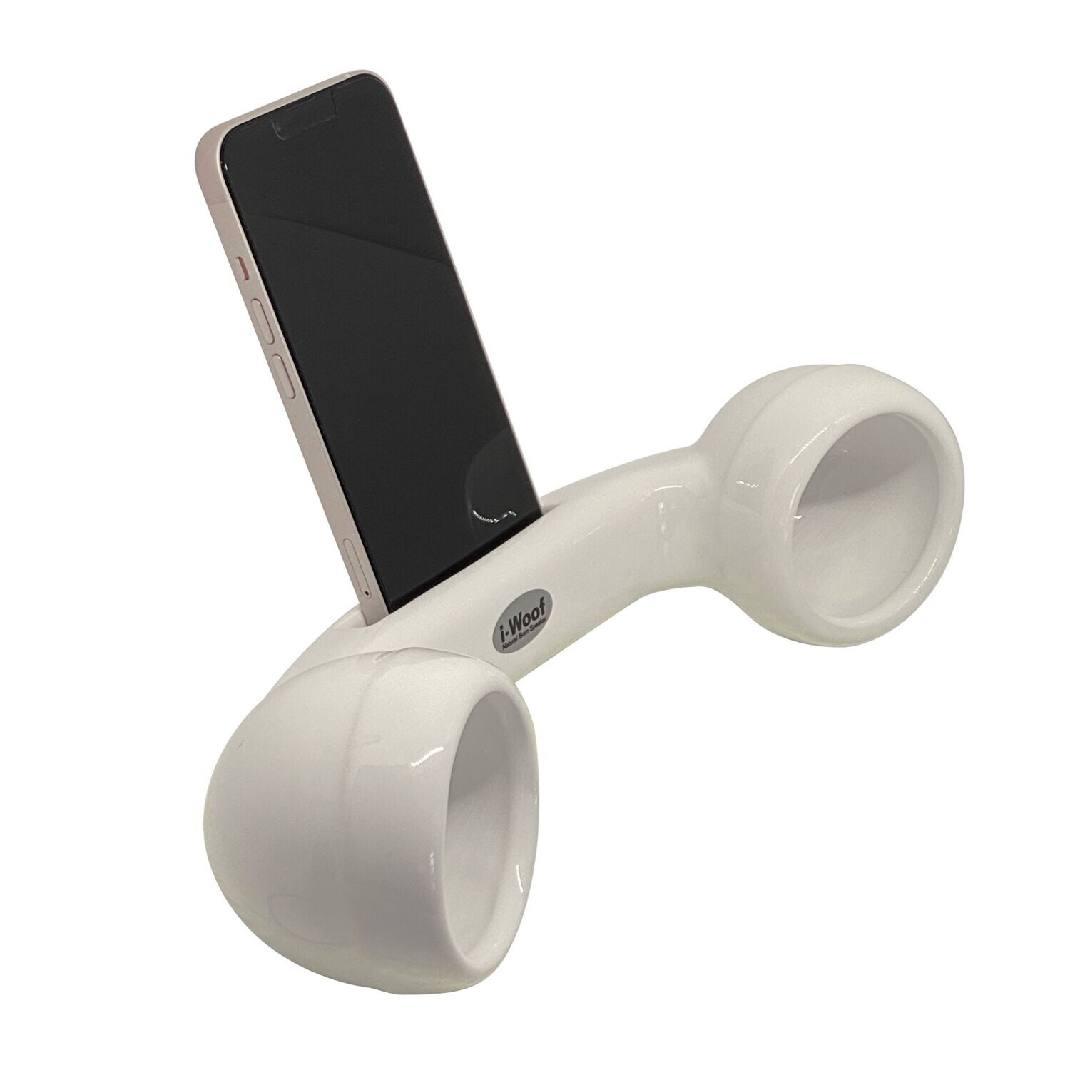 Portacellulare/amplificatore "i-WOOF", Colore: Bianco