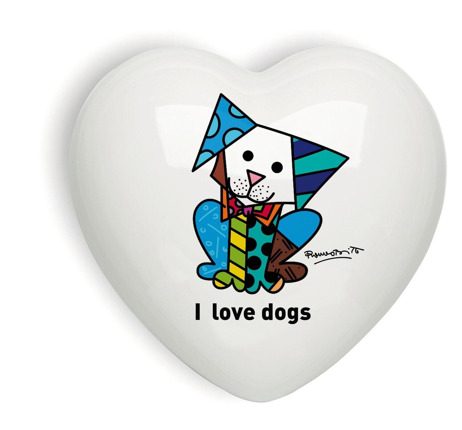 Complemento d'arredo/fermacarte "Cuore I LOVE DOGS"