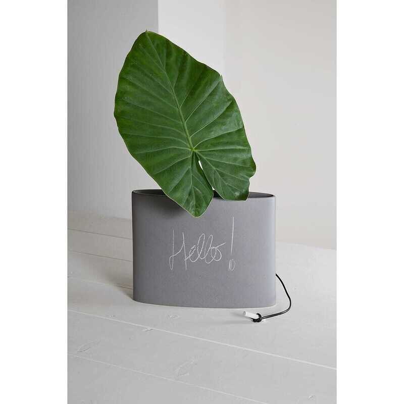 Vaso in ceramica ovale "FREE GRAY"