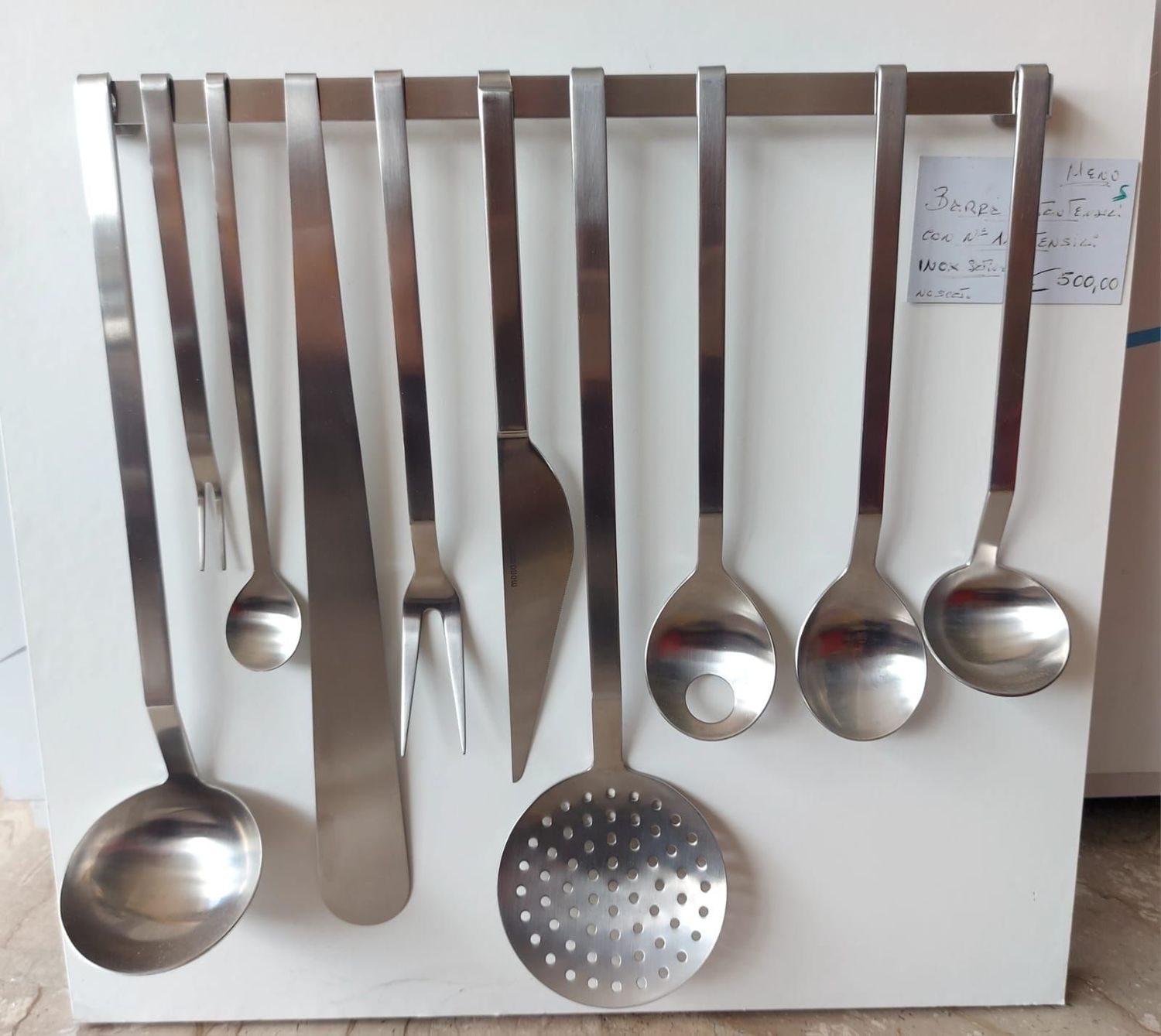 11 Utensili su barra "MENU" - Acciaio inox satinato