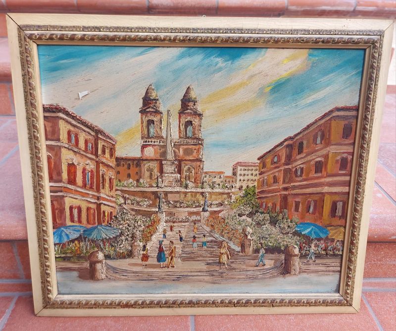 Quadro 1959 con cornice -Piazza di Spagna- Roma
