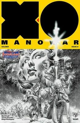 *Borderlands Exclusive* X-O Manowar #1 B&W Cover by Lewis Larosa