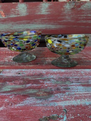 Speckled Colorful Clear Ice Cream Bowl