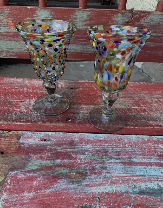 Colorful Speckled Clear Sundae Cup