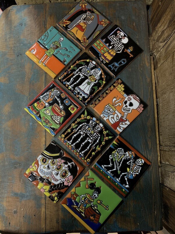 Día De Los Muertos Talavera Tiles