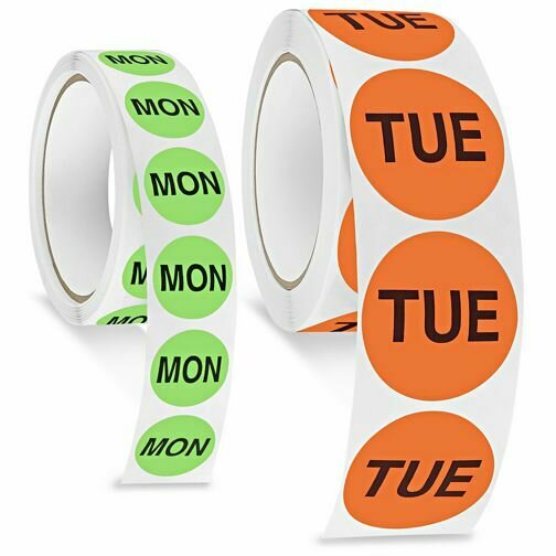 2" Days of the Week Labels