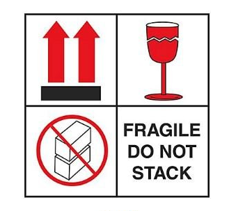 4 x 4" Fragile Shipping Labels
