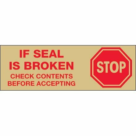 "If Seal Is Broken" 2" x 110 yds. Tan