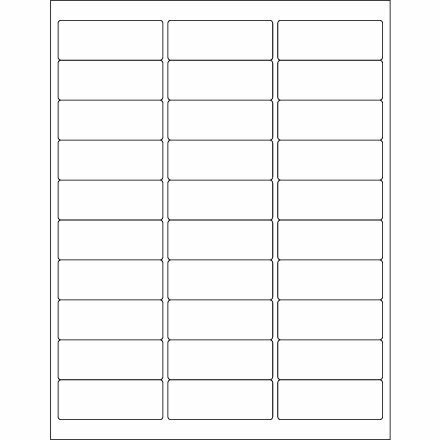 1 1/2 x 1/2" White Rectangle Laser Labels