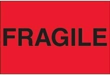 2 x 3" Fragile Shipping Labels