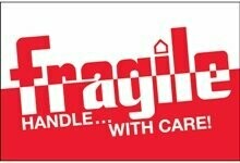 3 x 5" Fragile Shipping Labels