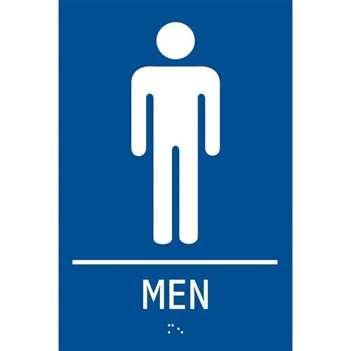 9" x 6" Men Restroom ADA Sign