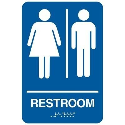 9" x 6" Mens/Women Restroom ADA Sign