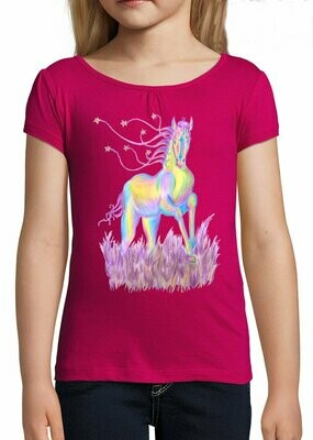 Niedliches T-Shirt mit Pferd "Rose" - Größe 96/104, sofort lieferbar