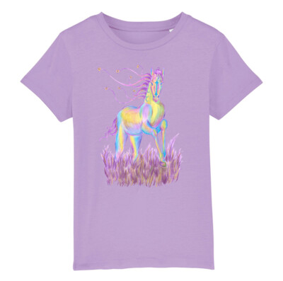 Bio T-Shirt mit Pferd Rose - Größen 116-134, sofort lieferbar