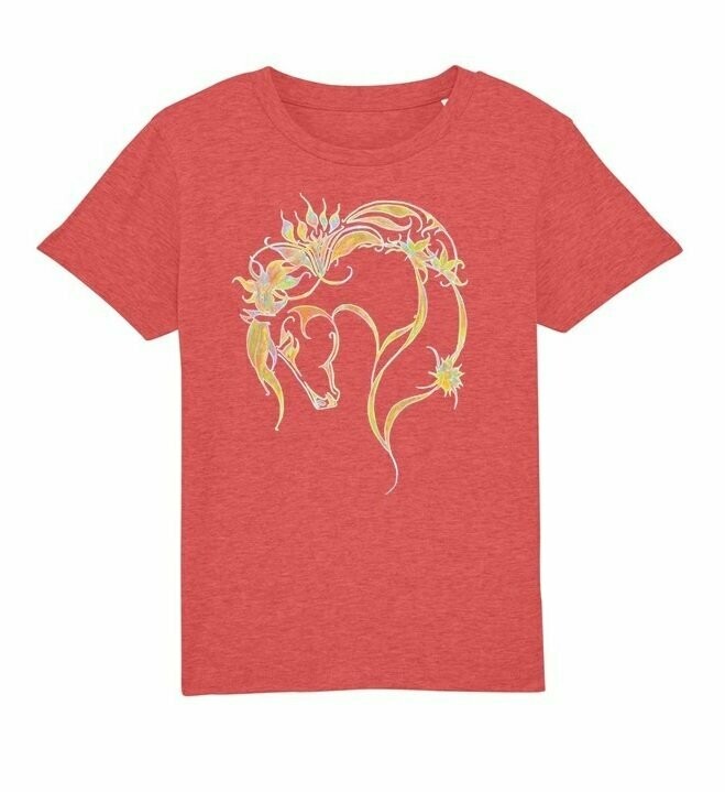 Bio T-Shirt mit Pferdeprint Rainbow - Größe 116/122