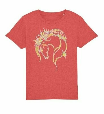 Bio T-Shirt mit Pferdeprint Rainbow - Größe 116/122