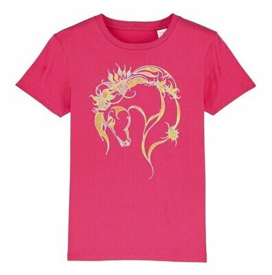 Bio T-Shirt mit Pferdeprint Rainbow - in 6 Farben - Größen 104-164